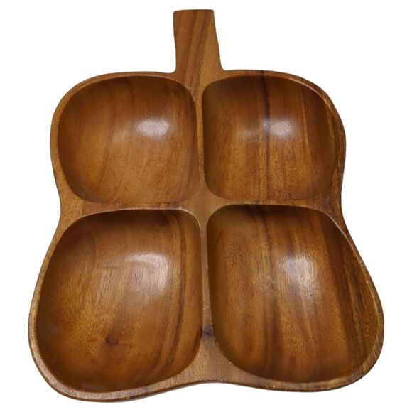 Vintage Royal Acacia Monkey Pod Wood Serving Tray 14"x9" From Philippines - Picture 4 of 7